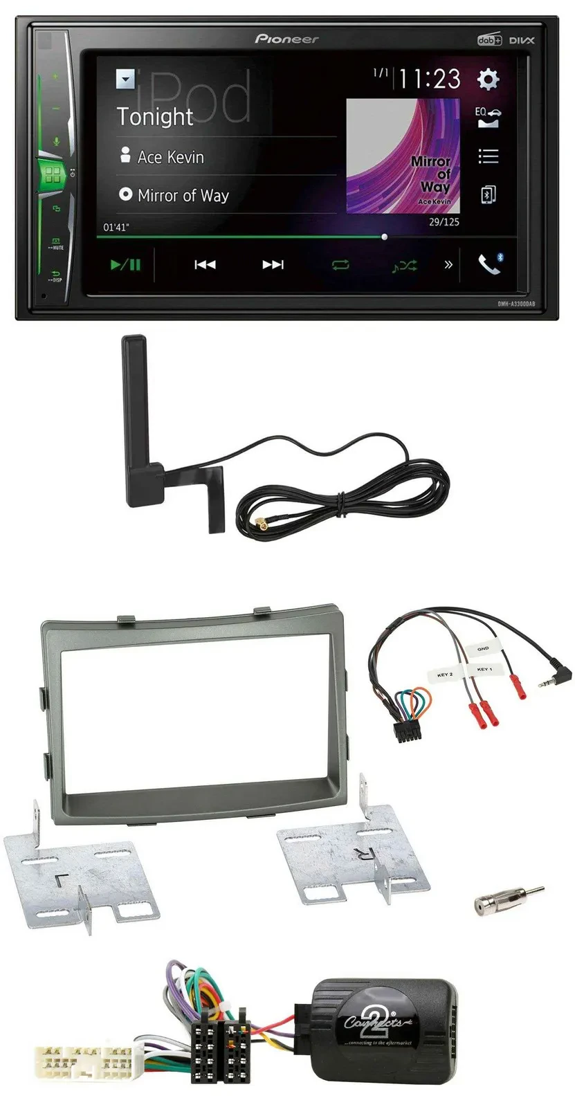 Pioneer MP3 DAB Lenkrad 2DIN Bluetooth Autoradio für SSangYong Rodius ab 2013