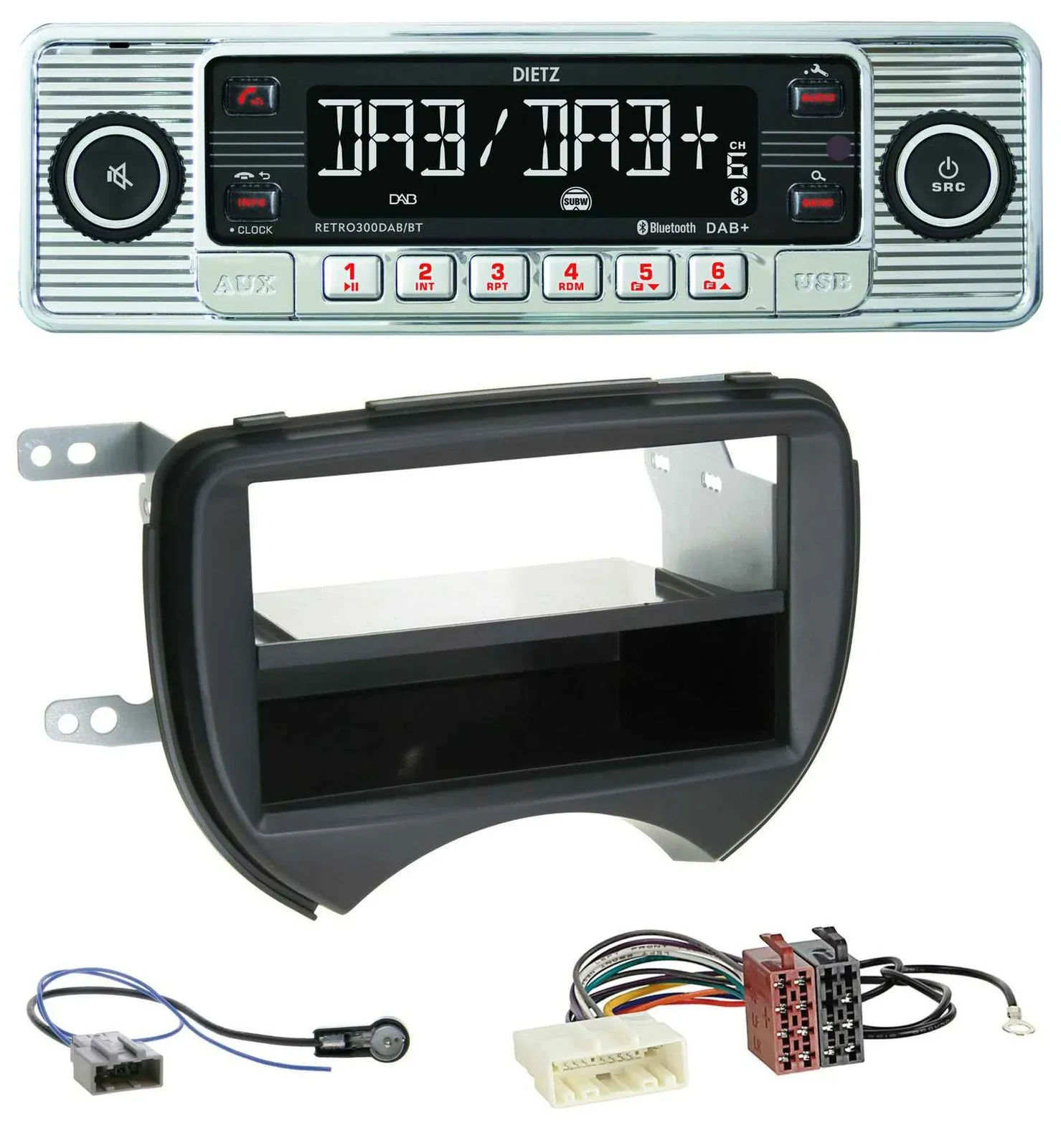 Dietz Bluetooth MP3 DAB USB Autoradio für Nissan Micra K13 10-13 schwarz