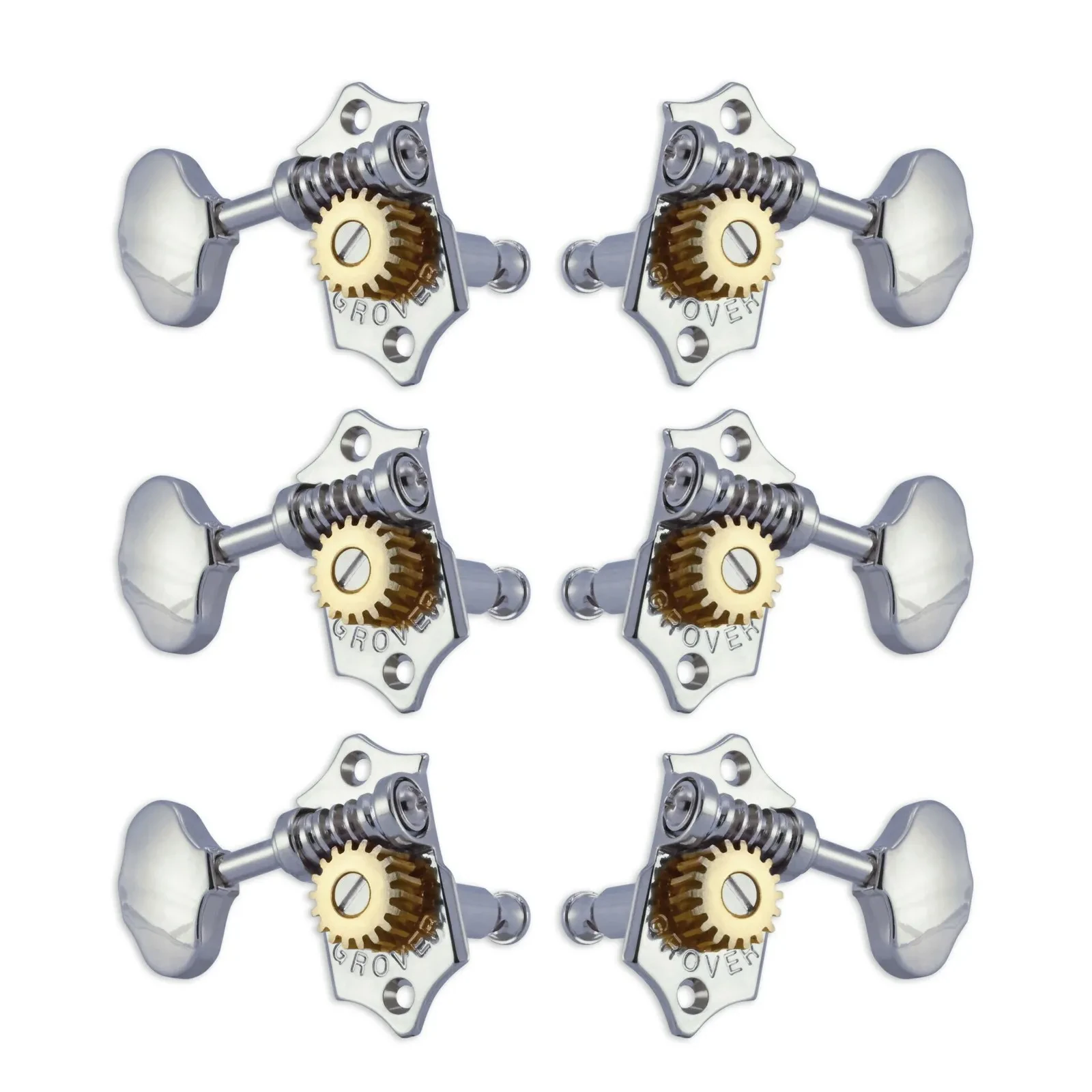 GROVER V97-18C Original Sta-Tite  Machine Head 3 + 3 - Chrome