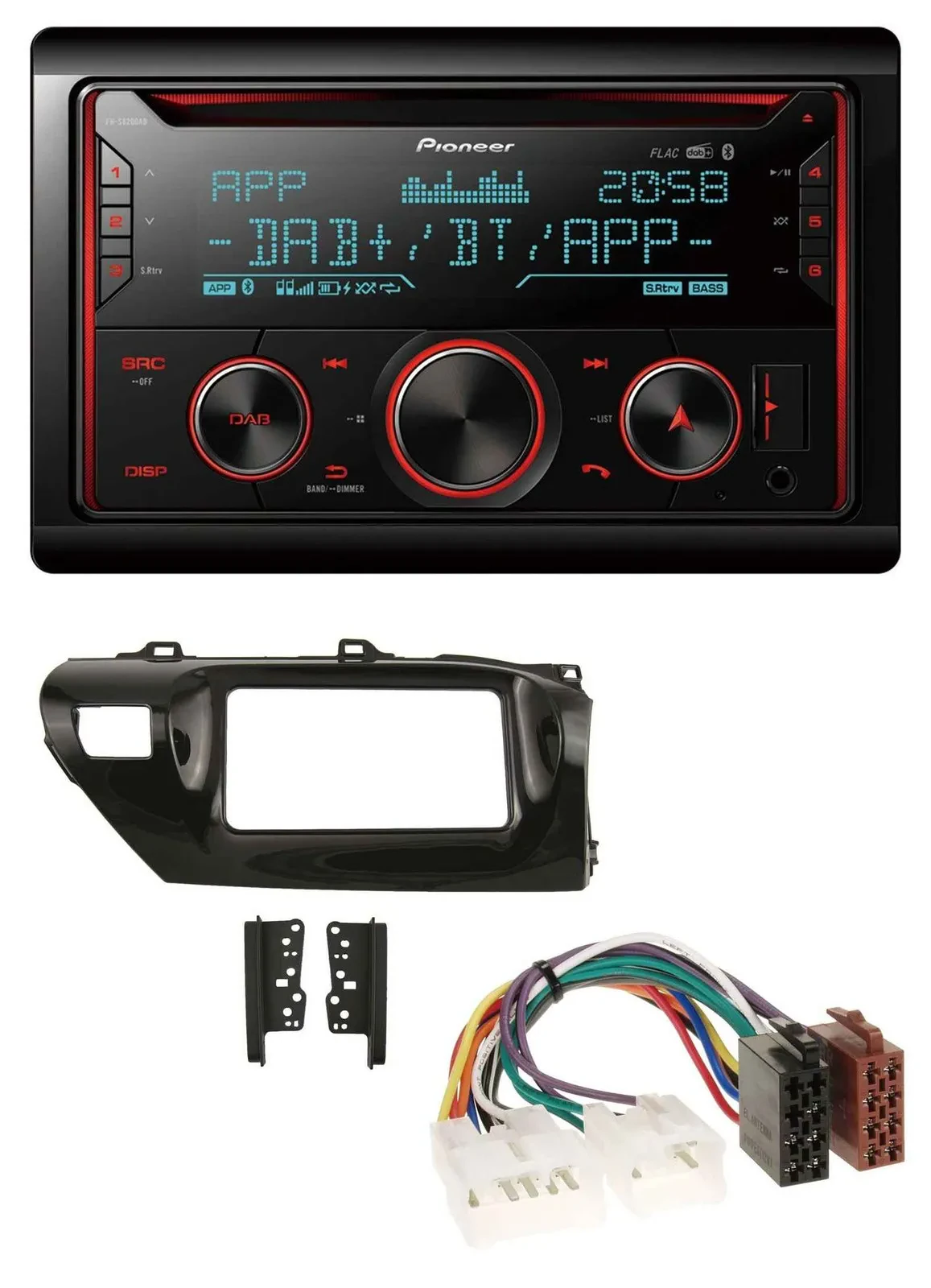 Автомагнитола для Toyota Hilux Pioneer 2-DIN DAB MP3 Bluetooth USB CD (2015–2020)