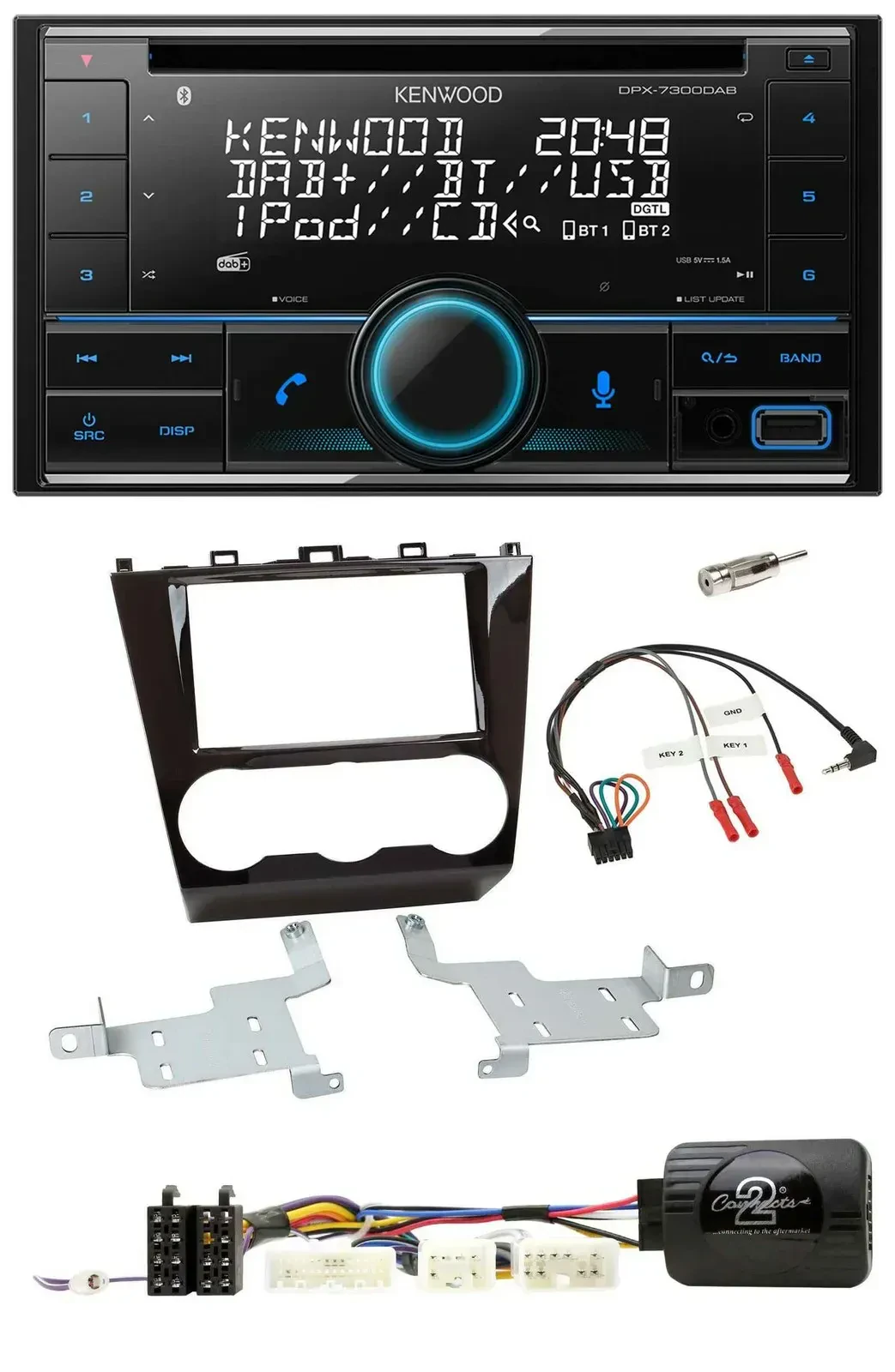 Автомагнитола для Subaru Forester Kenwood 2-DIN, CD, DAB, USB, Bluetooth, поддержка кнопок на руле