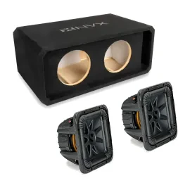 Автомобильный сабвуфер NVX NE82P 2x8", slot ported, 3/4" MDF, с сабвуферами Solo-Baric