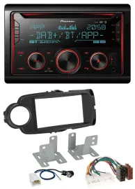 Pioneer 2DIN DAB MP3 Bluetooth USB CD Autoradio für Toyota Yaris 11-20 schwarz
