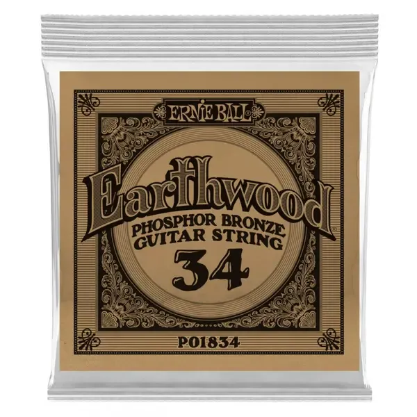 Струна для акустической гитары Ernie Ball P01834 Earthwood, фосфорная бронза, калибр 34