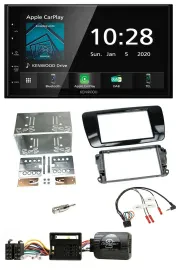 Автомагнитола Kenwood 2-DIN, Bluetooth, DAB, USB, для Seat Ibiza (с 2008), черный глянец
