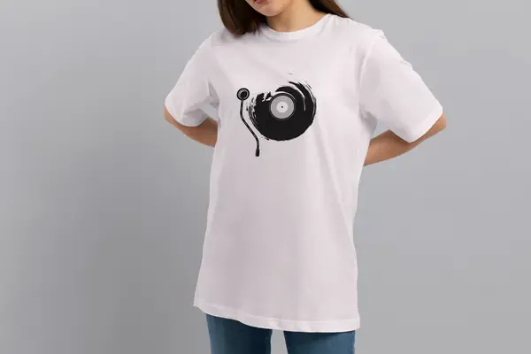 Футболка Popmerch MWXS82 "Record Vinyl" белая, мужская, размер XS