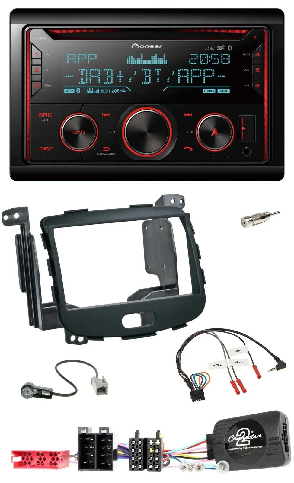 Pioneer 2DIN DAB Lenkrad Bluetooth USB CD Autoradio für Hyundai i10 09-13 Rubber