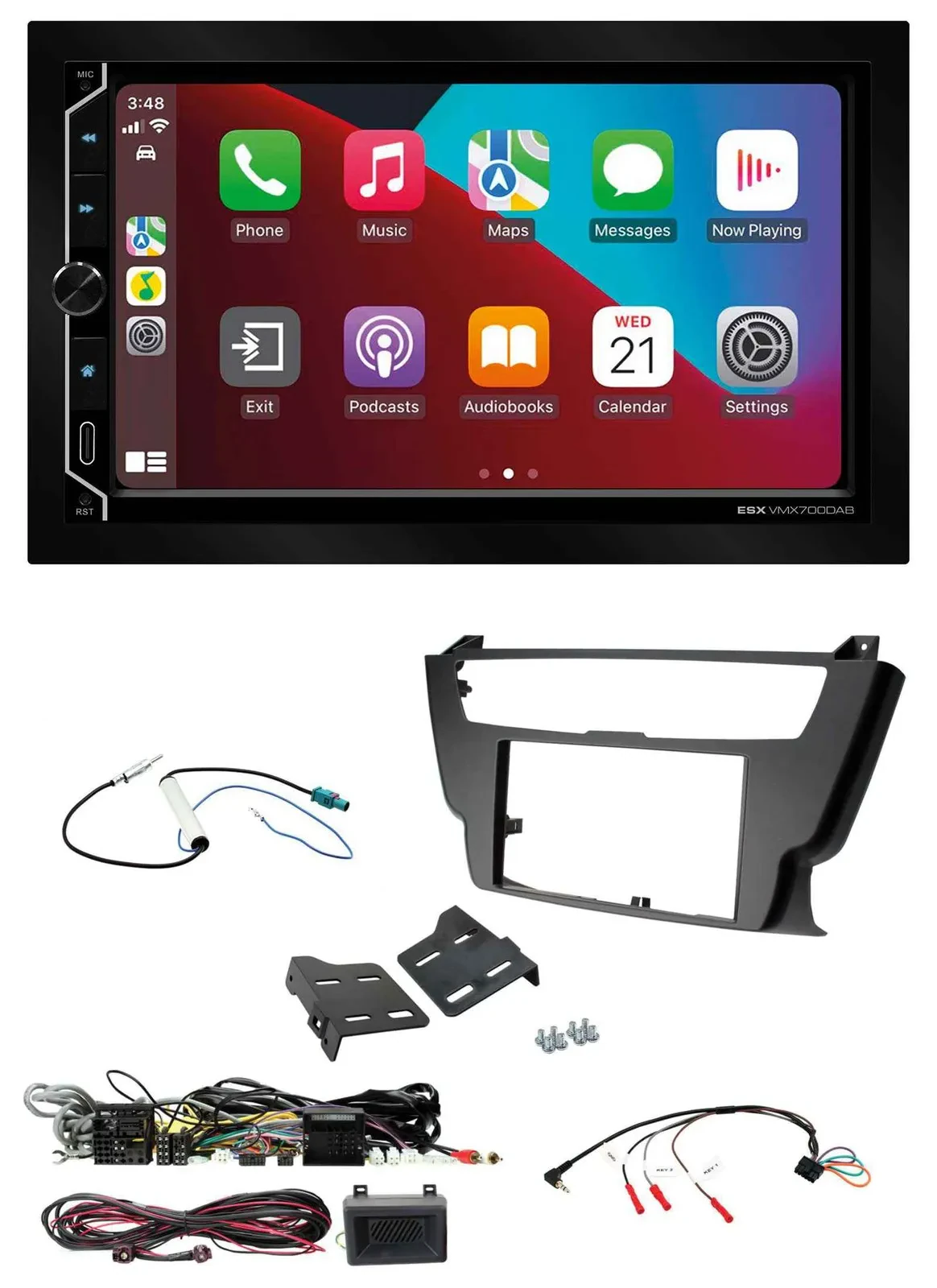 ESX 2DIN DAB USB Lenkrad Bluetooth Autoradio für BMW 3er 4er 2012-2016 ohne Vers