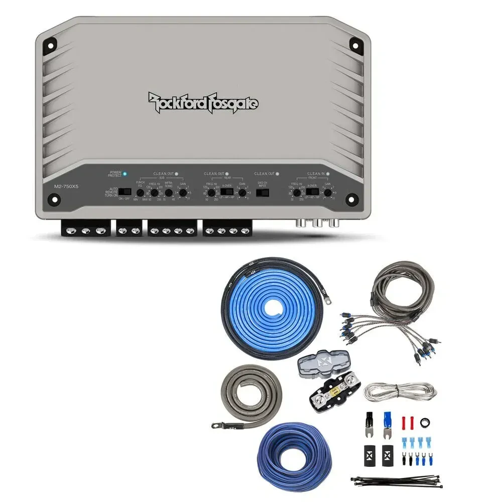 Усилитель мощности для морского применения Rockford Fosgate M2-750X5 5-канальный 750W (набор, с комплектом проводки 4 AWG NVX XKIT46)