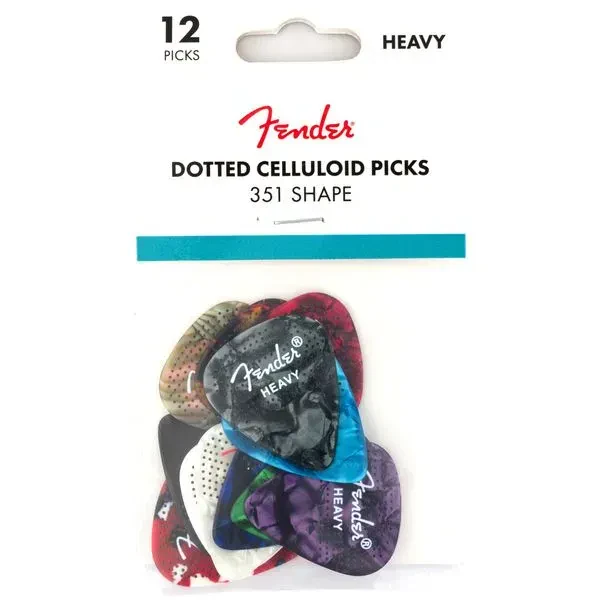 Медиаторы Fender 198-0200-500 Dotted Celluloid 351 Heavy (12 штук)
