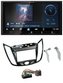 Kenwood Bluetooth 2DIN USB DAB MP3 Autoradio für Ford C-Max Kuga Klavierlack sch