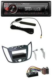 Автомагнитола для Ford C-Max / Kuga Pioneer 1-DIN, DAB, USB, AUX, MP3, темно-серый