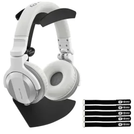 Pioneer HDJ-CUE1BT Bluetooth Wireless DJ Headphones in Matte White w Desk Stand