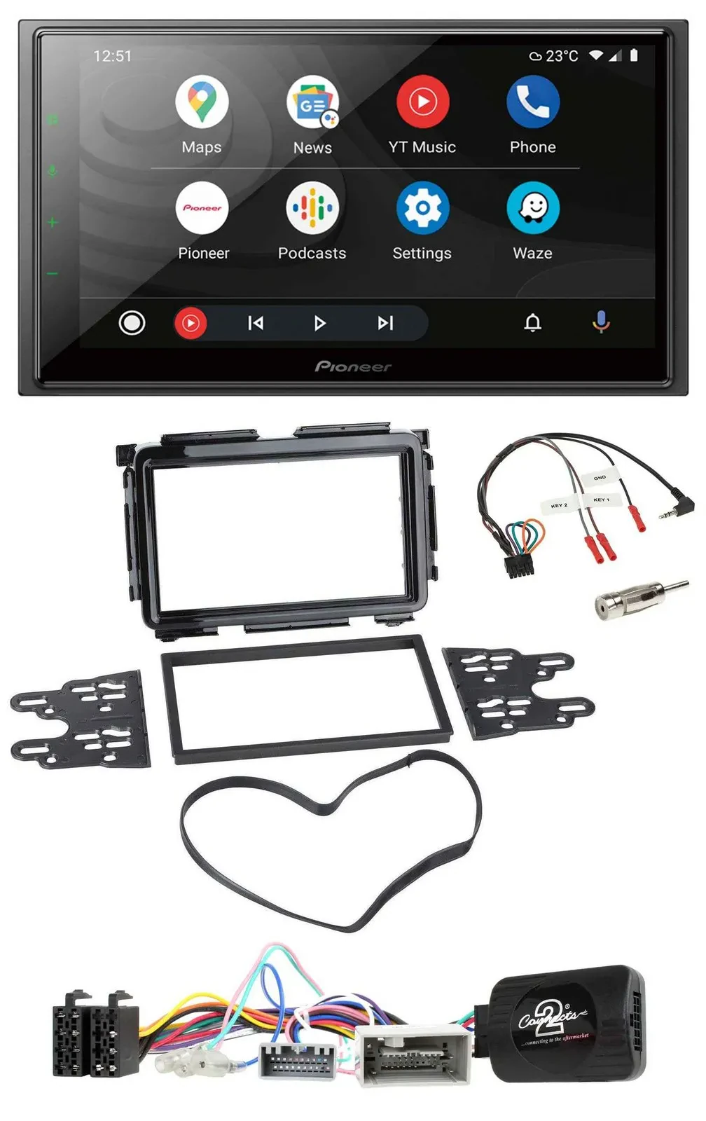 Pioneer USB 2DIN DAB Lenkrad Bluetooth Autoradio für Honda HR-V RU ab 2015 schwa