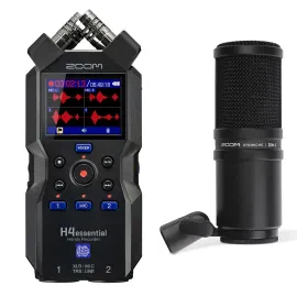 Zoom H4essential 4-Track 32-Bit Float Handy Recorder, Bundle with ZDM-1 Dynamic