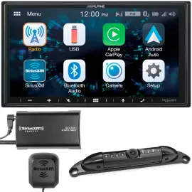 Alpine iLX-W650 7" Digital Multimedia Receiver + Slim License Plate Camera + Sir