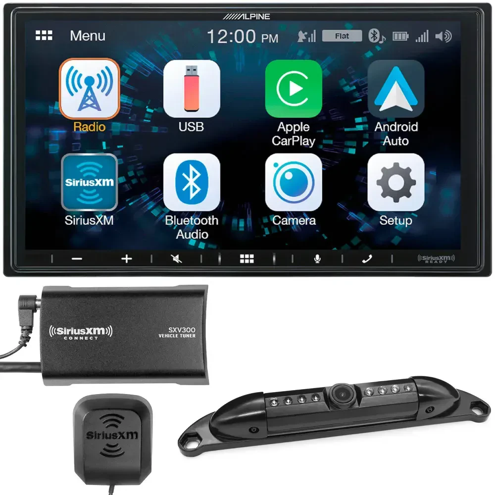 Автомагнитола Alpine iLX-W650 7" (набор) с тонкой камерой номерного знака и SiriusXM-тюнером