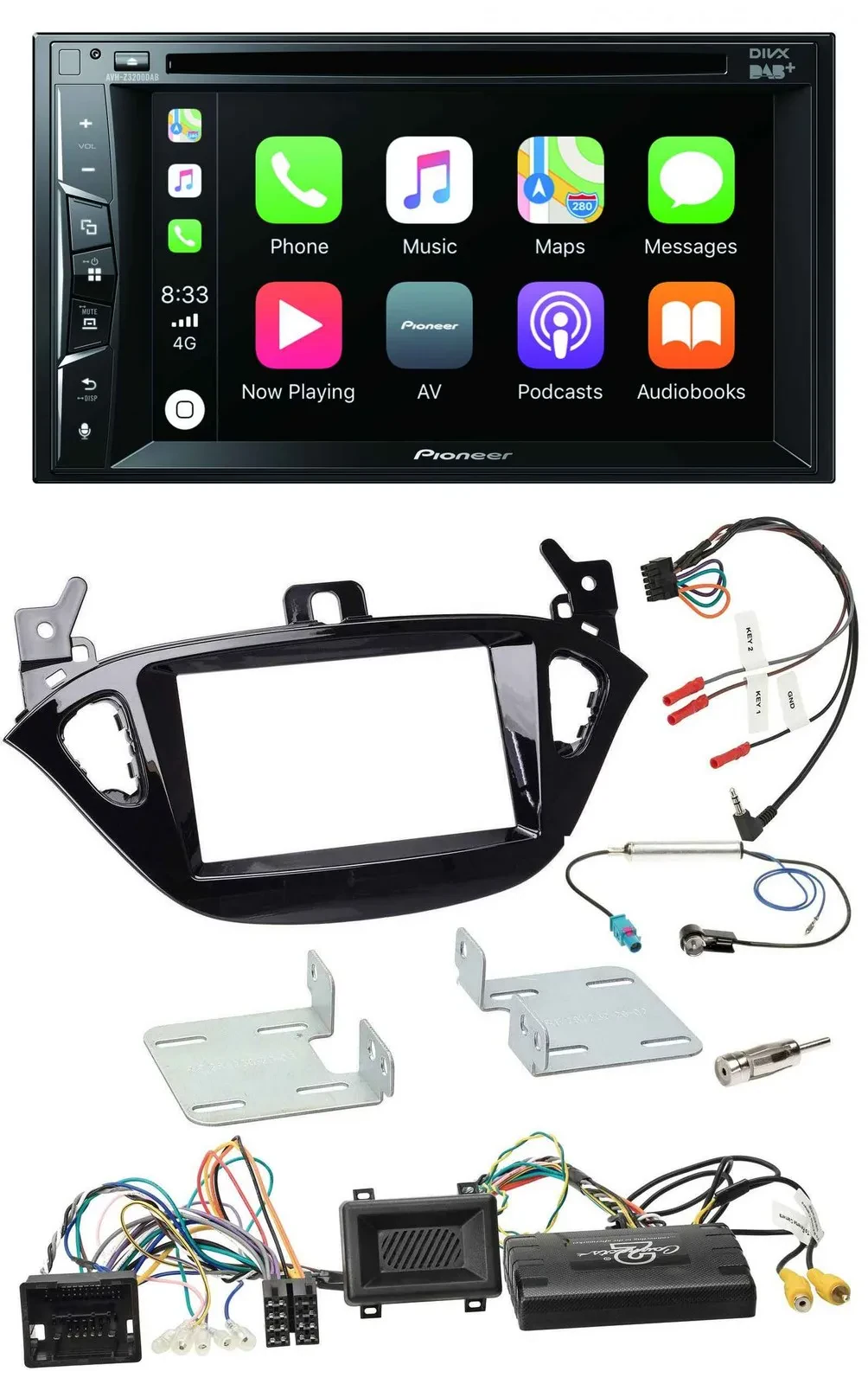 Pioneer Lenkrad USB DVD Bluetooth DAB 2DIN Autoradio für Opel Adam Corsa E ab 20