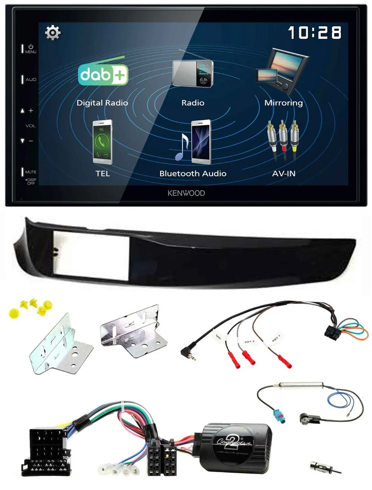 Kenwood 2DIN Bluetooth Lenkrad USB DAB Autoradio für Alfa Giulietta 940 10-14 sc