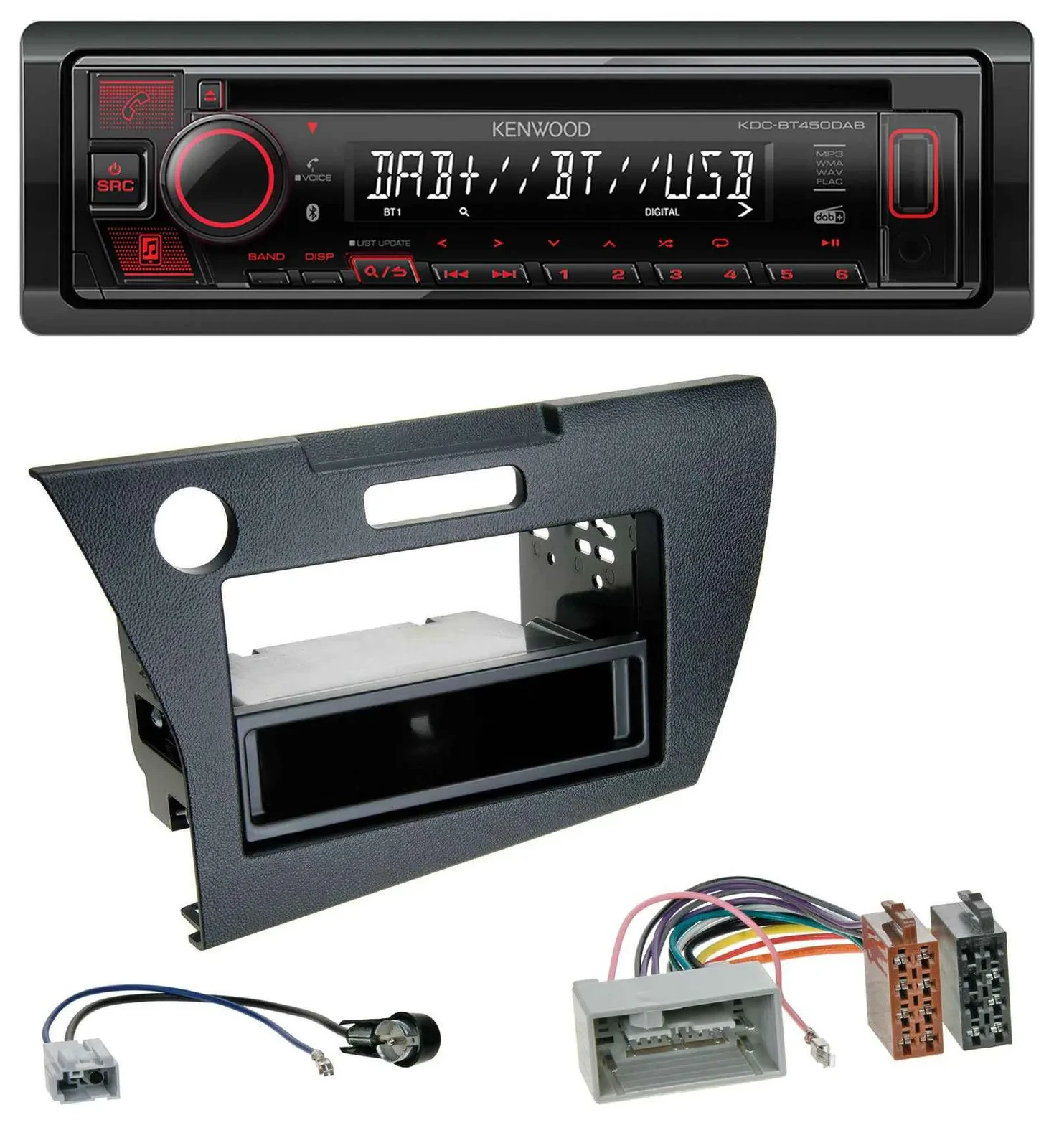Kenwood MP3 CD USB Bluetooth DAB Autoradio für Honda CR-Z (ZF1, ab 2010)