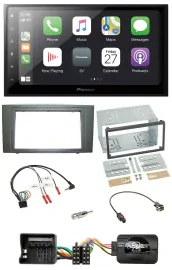 Автомагнитола Pioneer 2DIN Bluetooth DAB USB для Ford Mondeo (2003–2007) черная, поддержка кнопок на руле