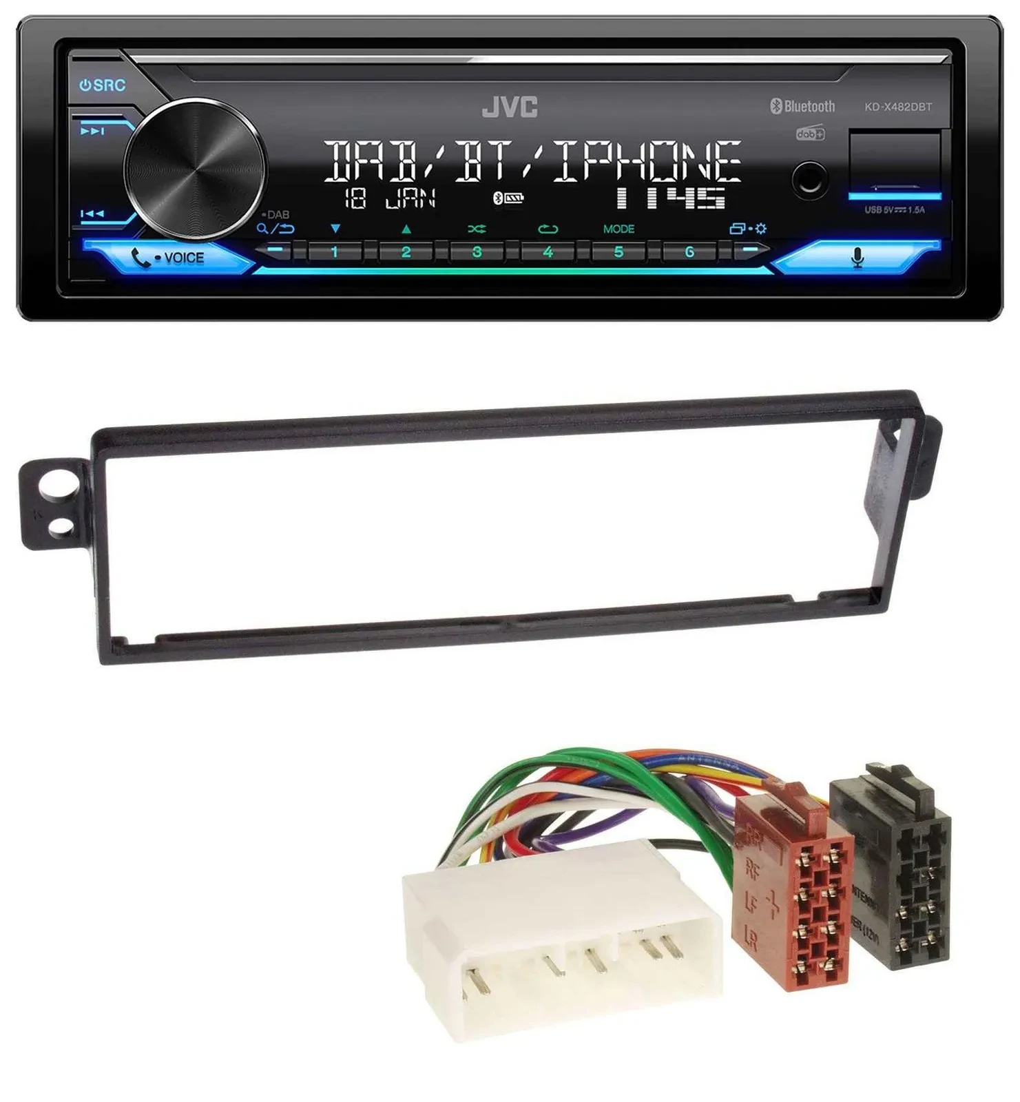 JVC Bluetooth DAB USB MP3 Autoradio für Chevrolet Kalos KLAS 2004-2007