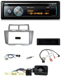 Автомагнитола Pioneer DAB USB CD Bluetooth для Toyota Yaris 2007–2011 серебристая