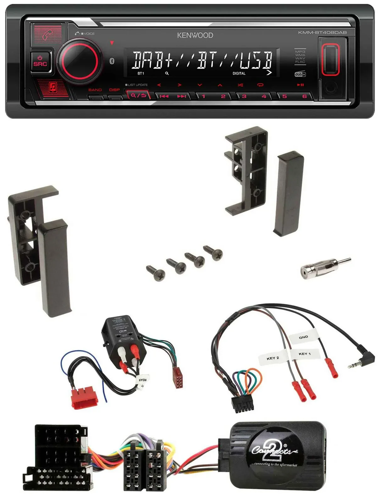 Kenwood Lenkrad Bluetooth USB DAB Autoradio für Audi A3 A4 A6 99-00 BOSE-Vollakt