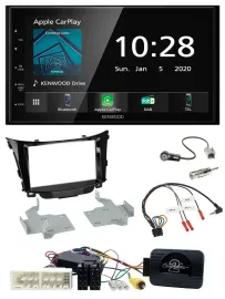 Kenwood Bluetooth Lenkrad DAB USB 2DIN Autoradio für Hyundai I30 ab 2017