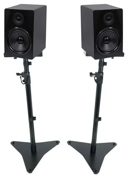 (2) Rockville APM8B 8" 500w Powered Studio Monitors Speakers+Adjustable Stands