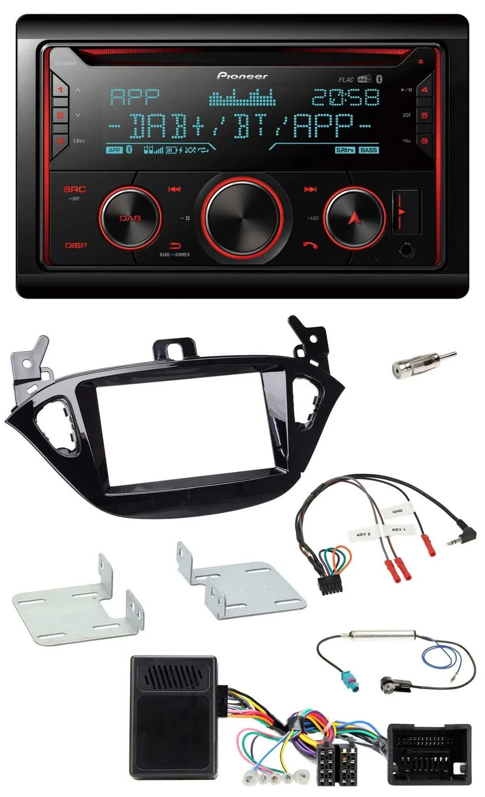 Pioneer 2DIN DAB Lenkrad Bluetooth USB CD Autoradio für Opel Adam ab 2013 Corsa
