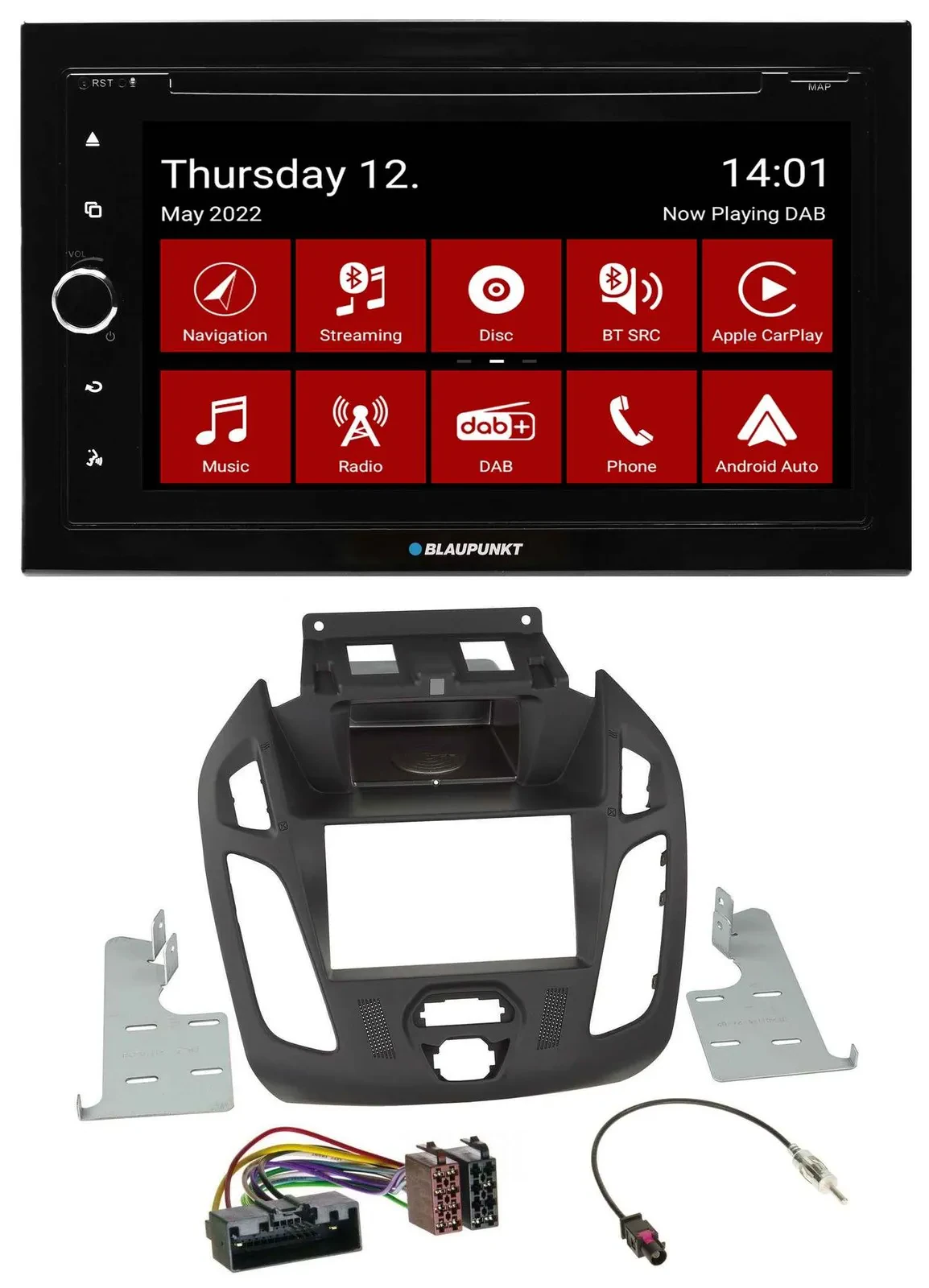 Blaupunkt MP3 DVD Bluetooth DAB 2DIN USB Autoradio für Ford Transit 12-18 ohne D