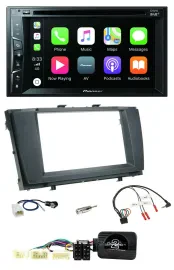 Автомагнитола для Toyota Avensis Pioneer 2DIN, USB, DVD, Bluetooth, DAB, поддержка кнопок на руле