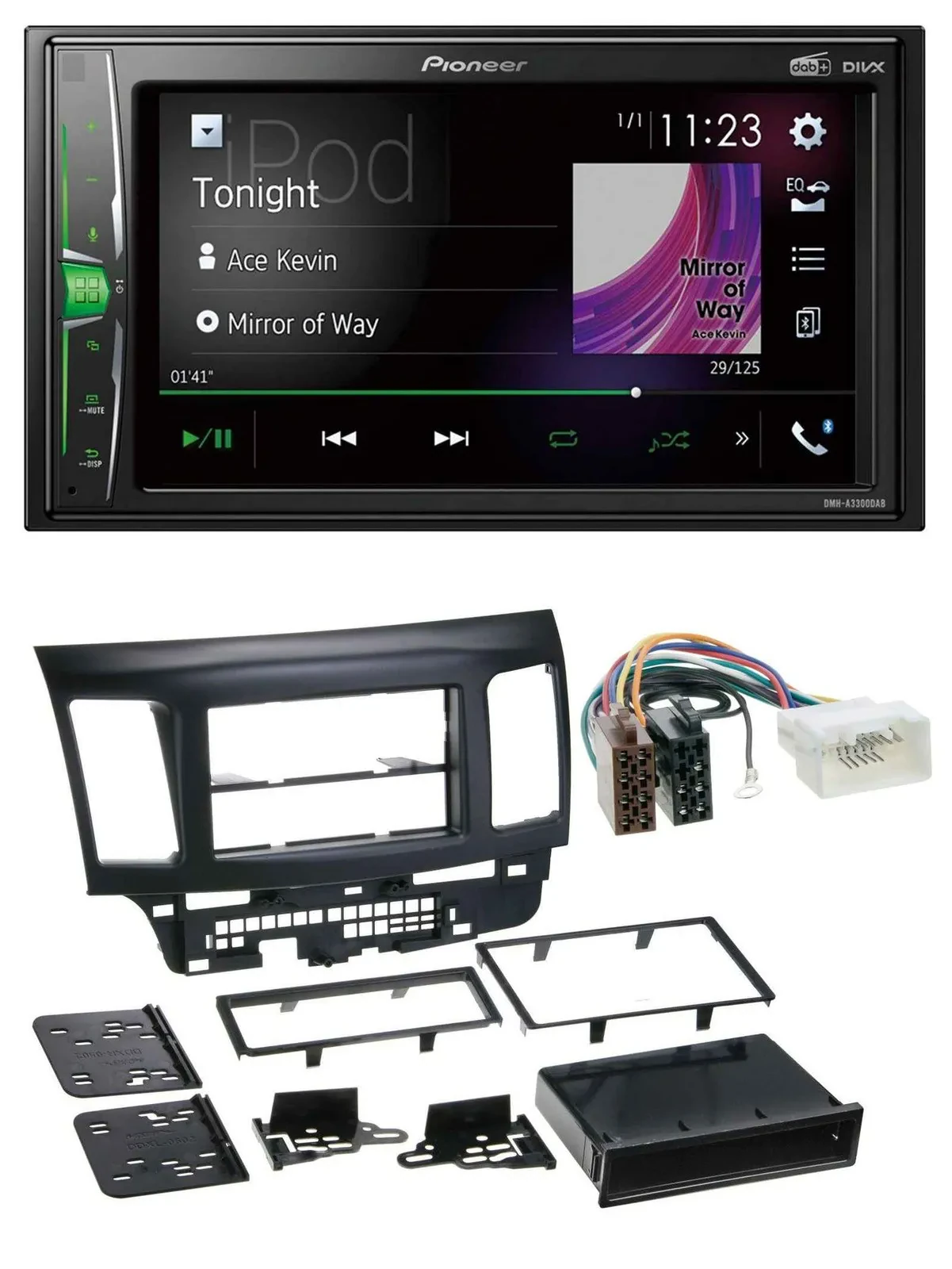 Pioneer 2DIN MP3 DAB USB Bluetooth Autoradio für Mitsubishi EVO Lancer ab 08