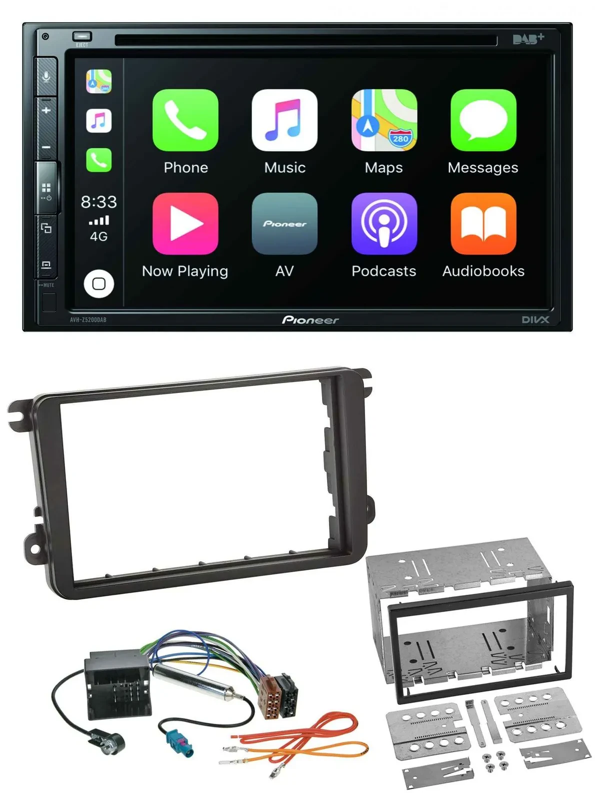 Pioneer DVD 2DIN MP3 DAB Bluetooth USB Autoradio für Seat Alhambra Leon Toledo