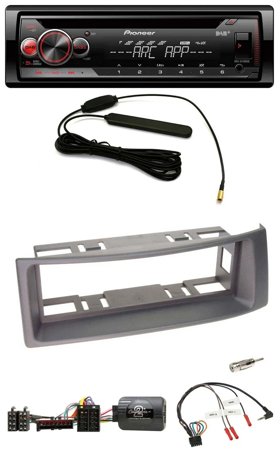 Pioneer CD USB Lenkrad DAB MP3 Autoradio für Renault Megane Scenic 96-00 anthraz