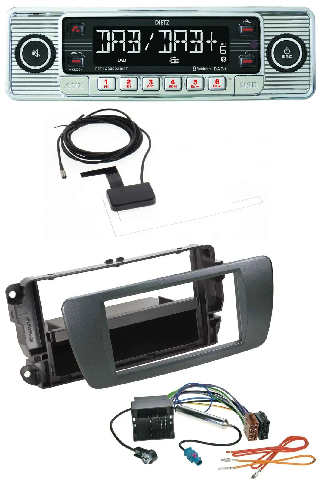 Автомагнитола для Seat Ibiza Dietz Bluetooth USB MP3 DAB черный