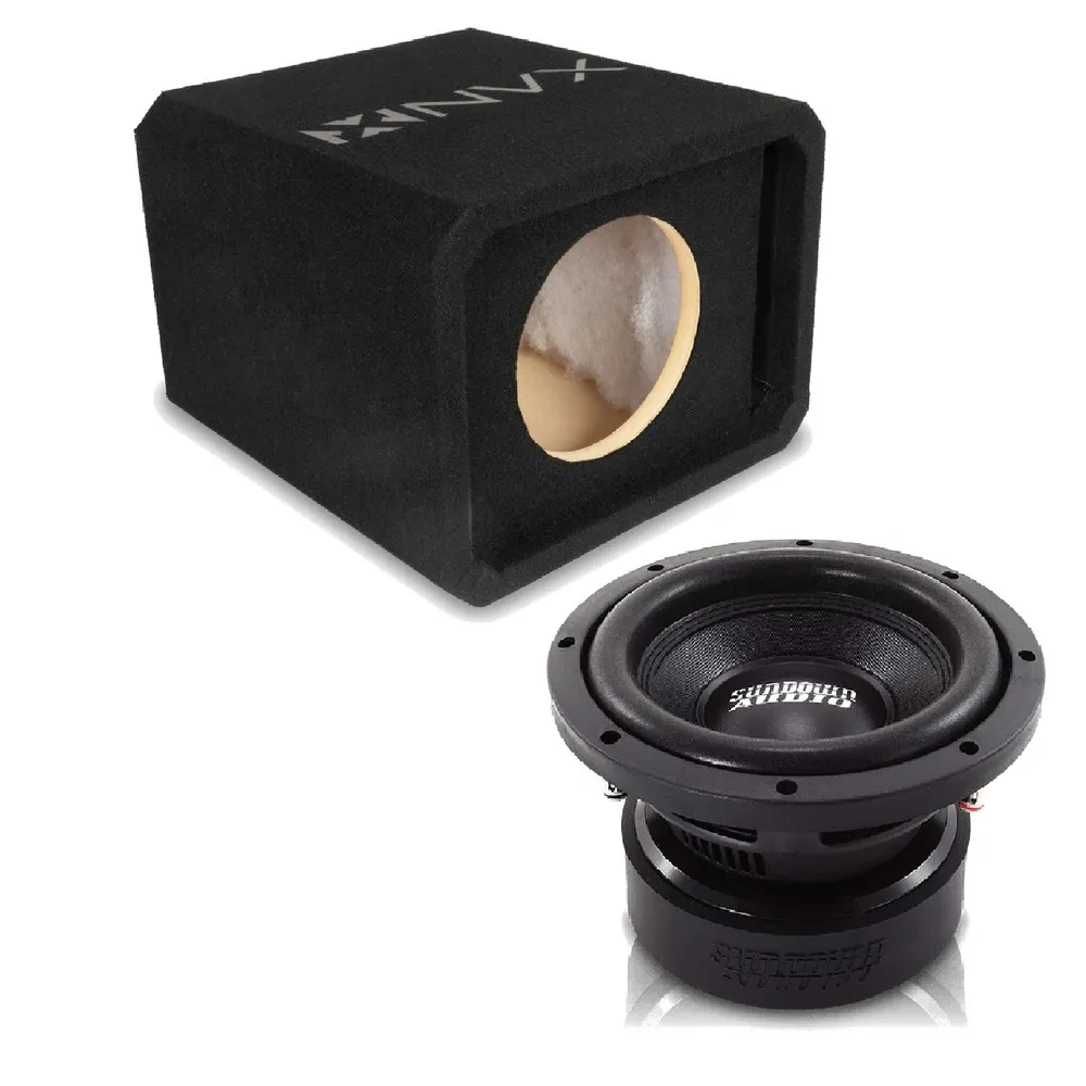 NVX NE81P Single 8" Slot Ported 3/4" MDF Sub Enclosure w/ 8" Dual Subwoofer