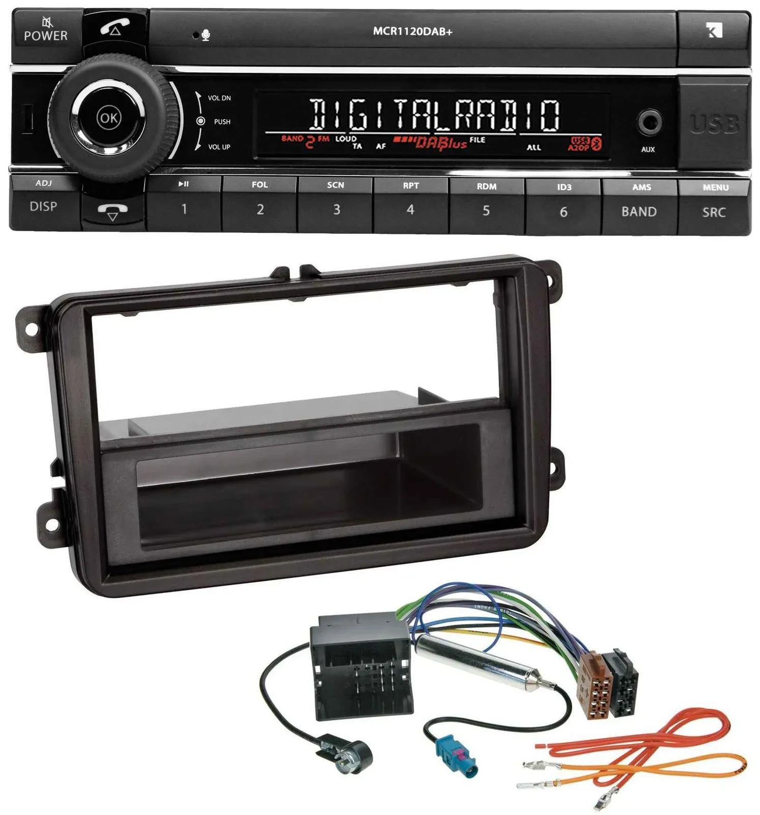 Kienzle Bluetooth MP3 USB DAB Autoradio für Seat Alhambra ab 10 Leon 09-12 Toled