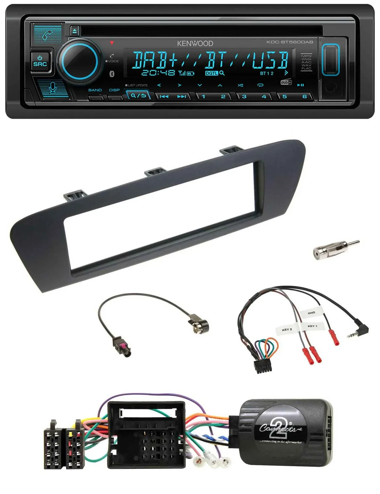 Kenwood Bluetooth DAB CD Lenkrad USB Autoradio für Renault Grand Scenic ab 2009
