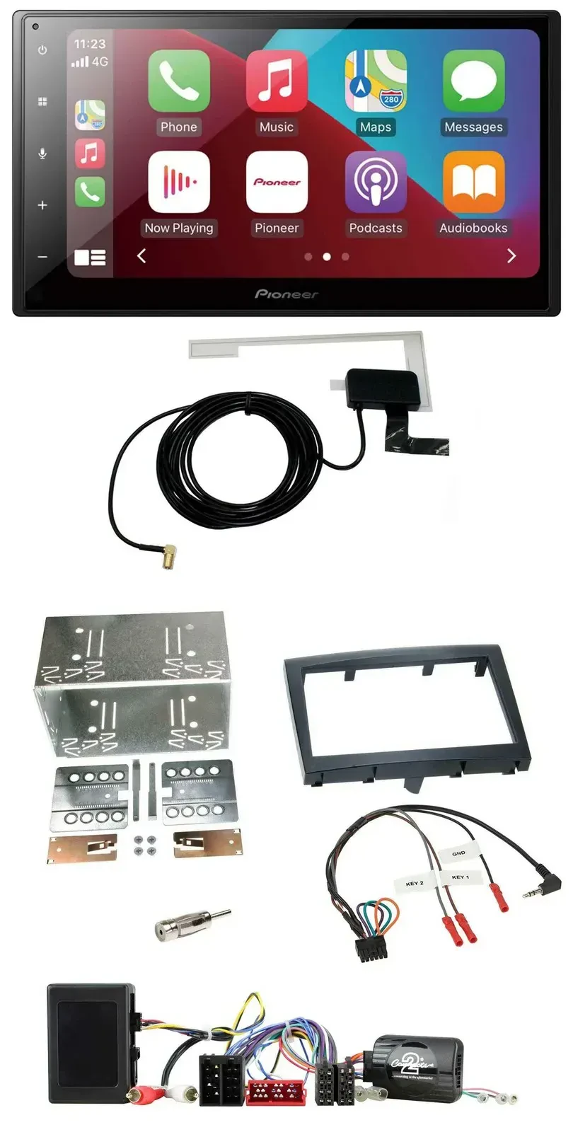 Автомагнитола Pioneer 2 DIN, USB, Bluetooth, DAB, совместима с кнопками на руле, для Porsche Boxster/911/Cayman