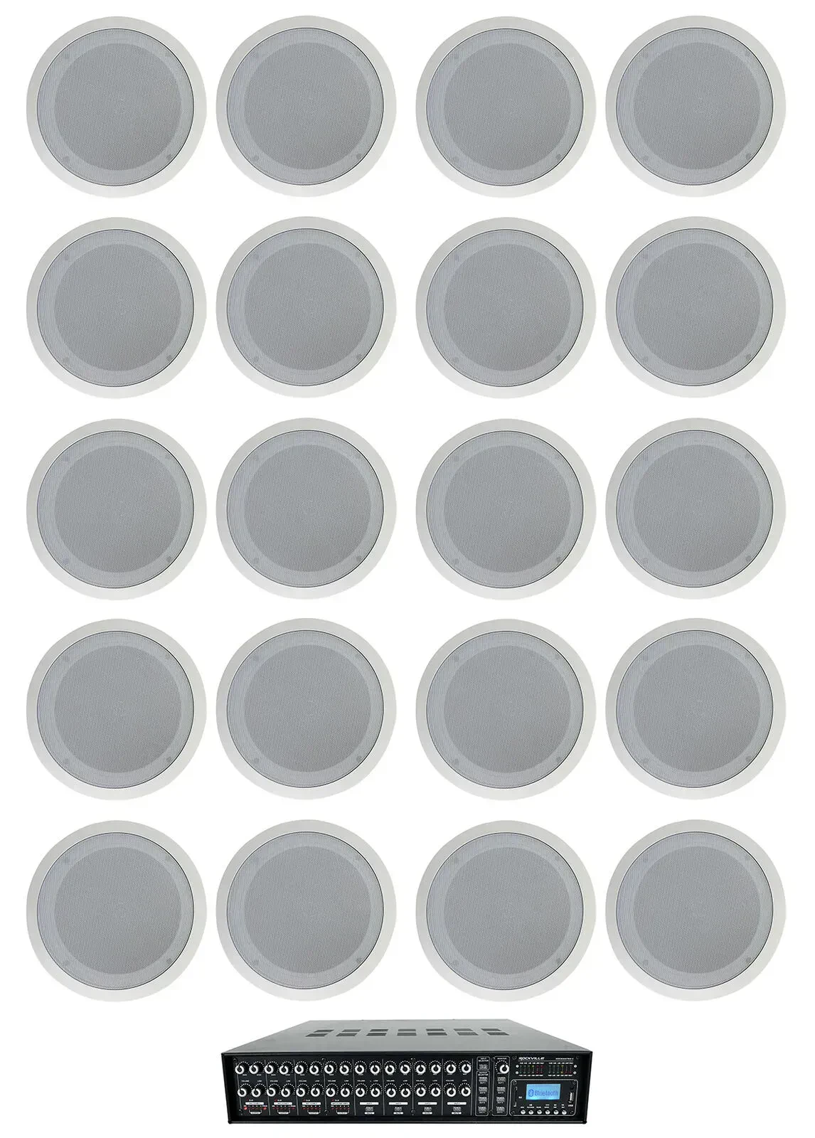 Потолочная акустика Rockville ROCK MATRIX 4+(10) CC80T COM 1 White с усилителем (20 штук)
