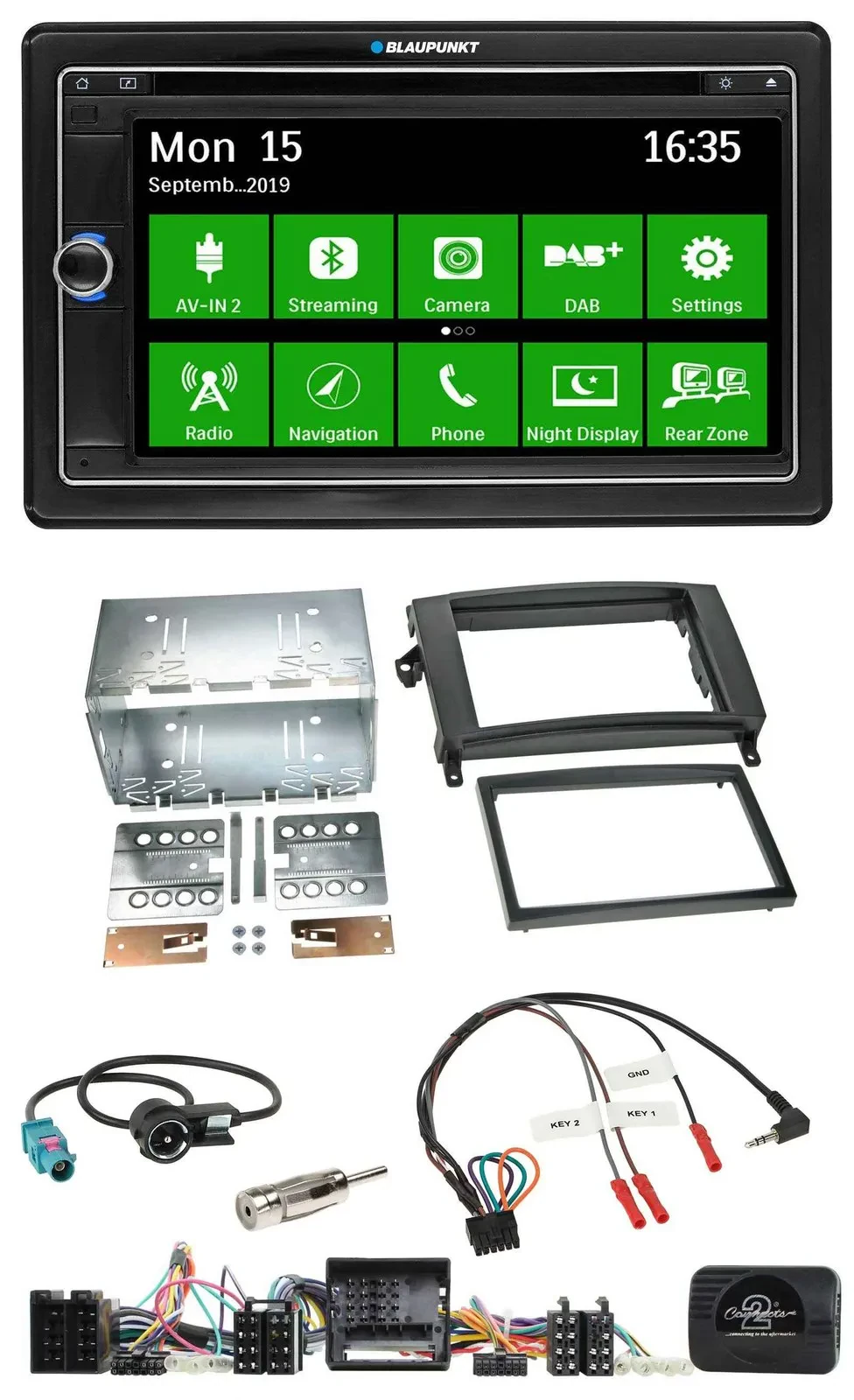 Blaupunkt Bluetooth 2DIN Lenkrad DAB USB TMC Navigation für Mercedes Vito Viano