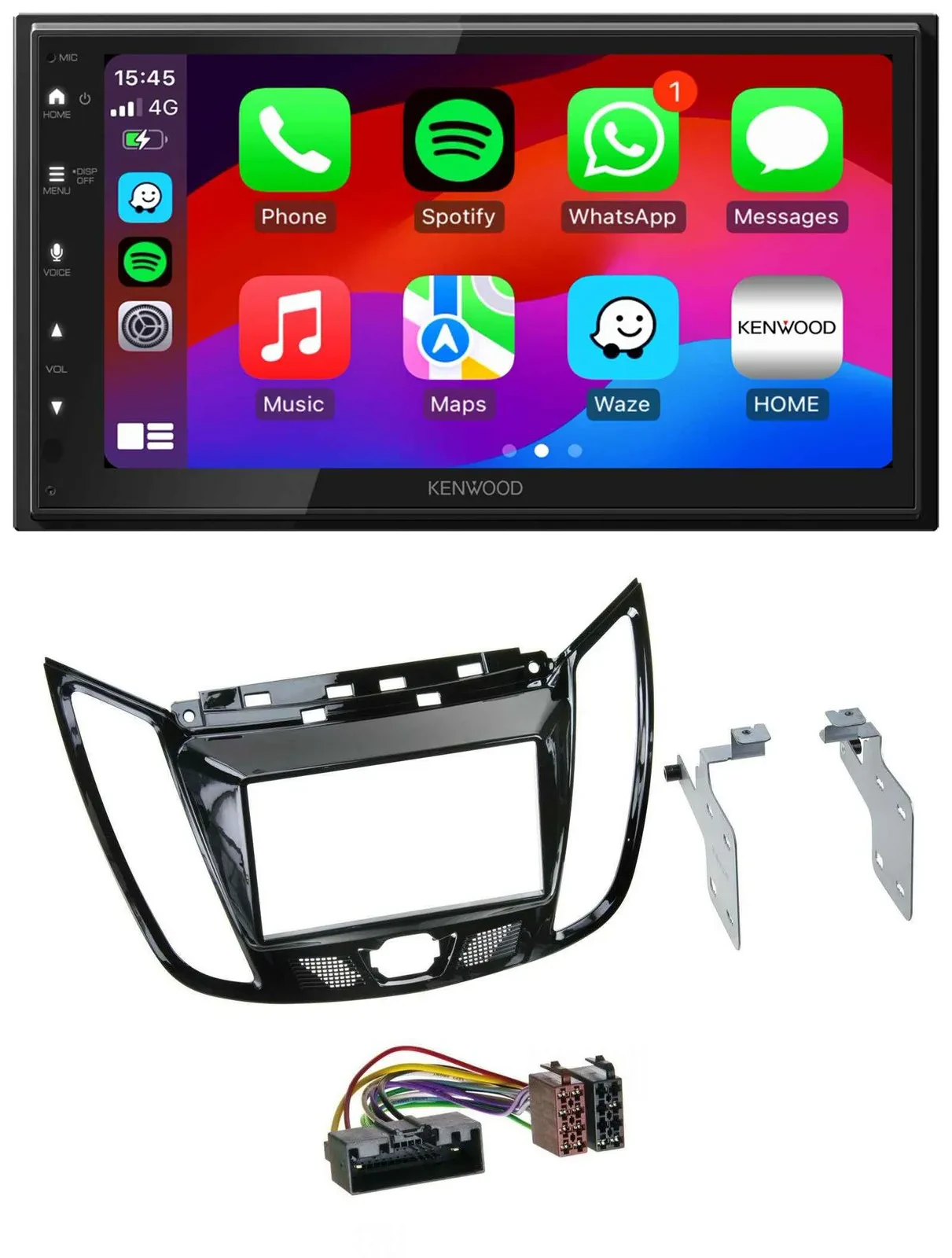 Kenwood MP3 USB DAB 2DIN Bluetooth Autoradio für Ford C-Max Kuga Klavierlack sch