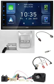 JVC DAB Bluetooth Lenkrad USB 2DIN Autoradio für Dacia ab 2012 hellsilber