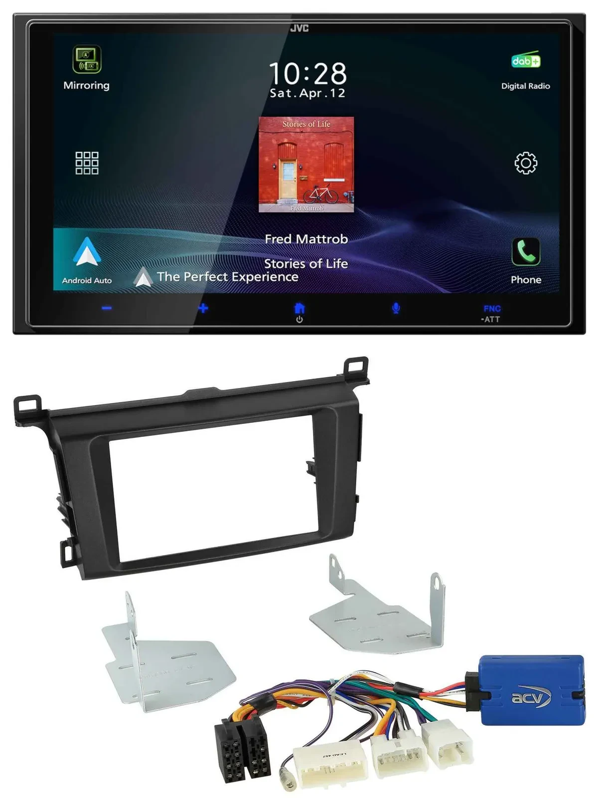 Автомагнитола для Toyota RAV4 (с 2013) JVC 2DIN USB Bluetooth DAB MP3