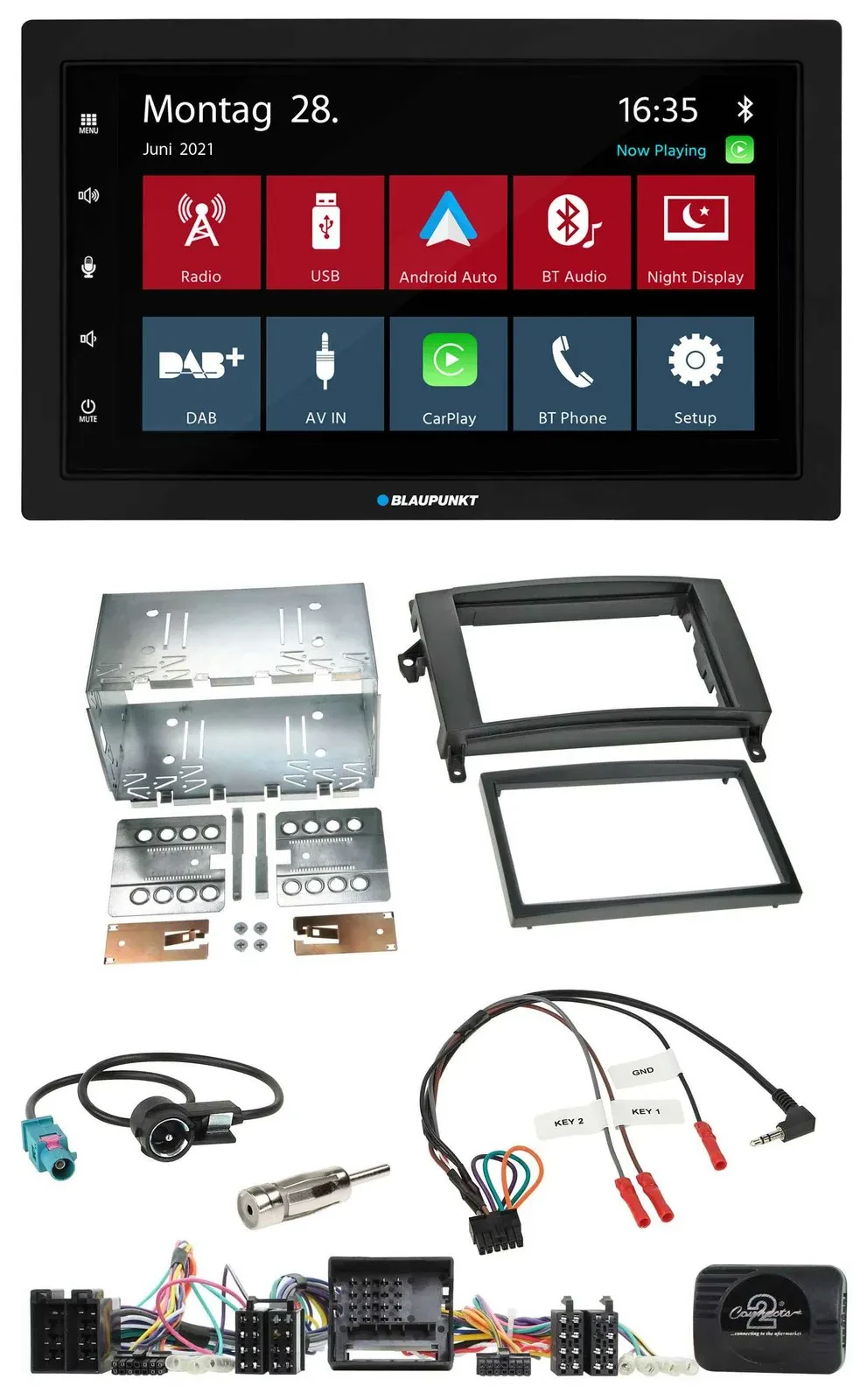 Blaupunkt Lenkrad Bluetooth DAB 2DIN USB Autoradio für Mercedes Vito Viano W639