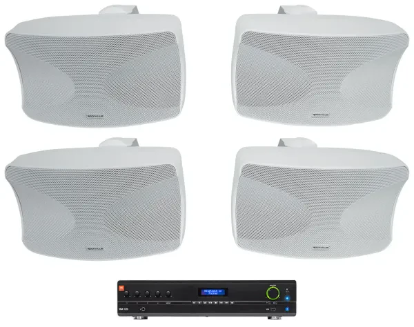 Настенная акустика JBL WET-44 PRO White с усилителем (4 штуки)
