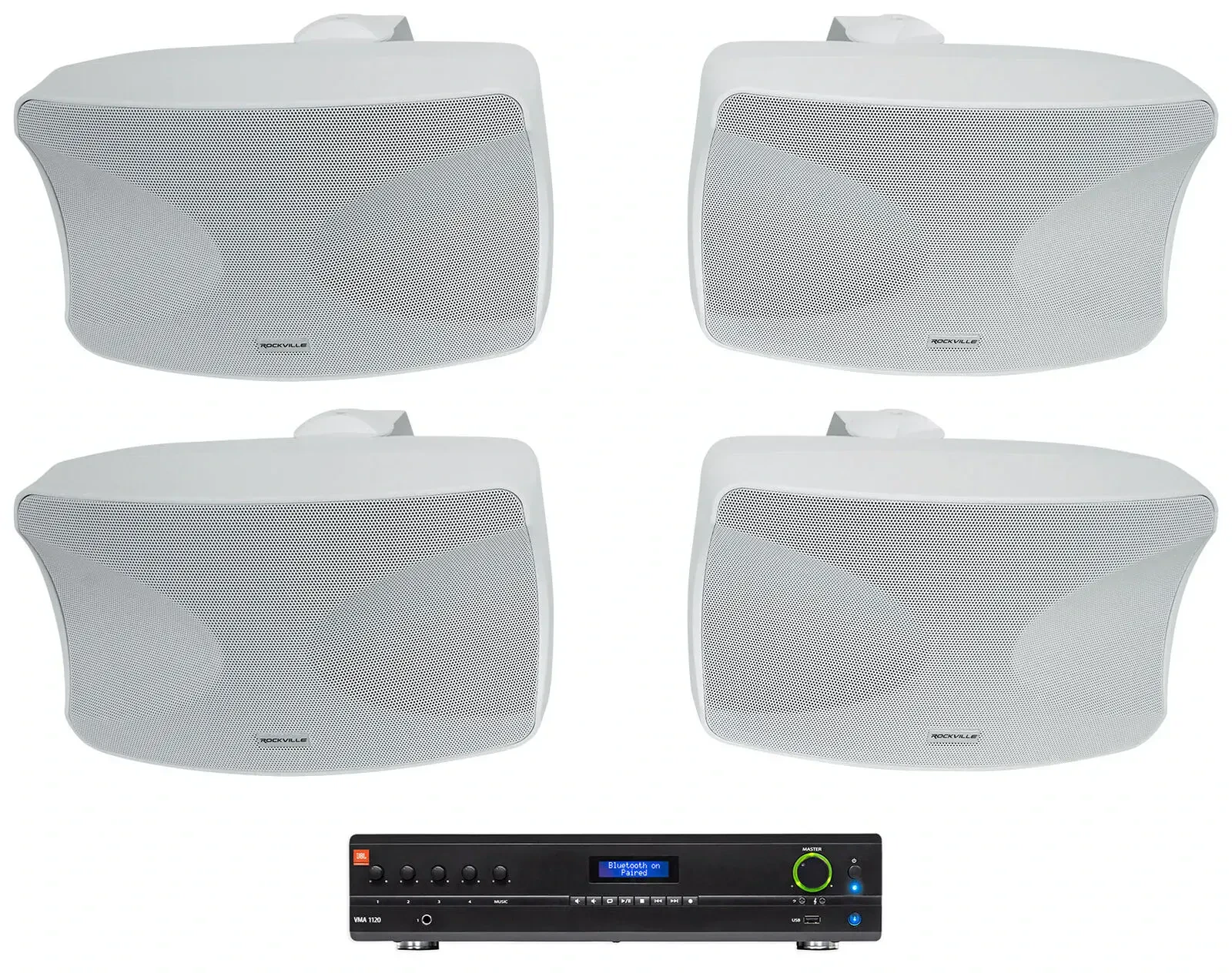 Настенная акустика JBL WET-44 PRO White с усилителем (4 штуки)