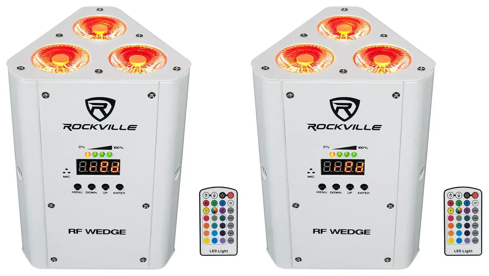 Светодиодный прибор Rockville RF WEDGE White (пара)